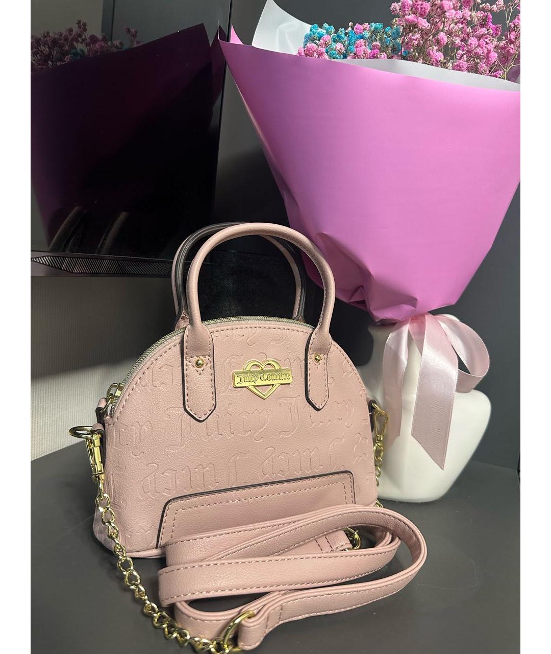 JUICY COUTURE Розовая сумка с короткими ручками из искусственной кожи, фото 2