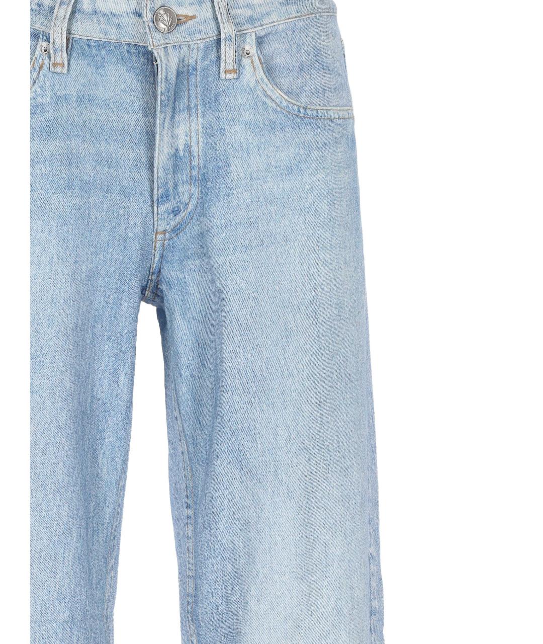 RAG & BONE Голубые хлопковые прямые джинсы, фото 2