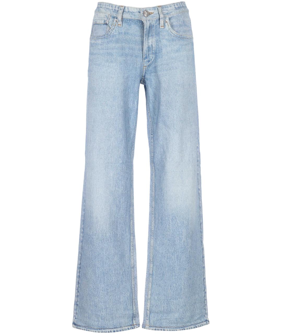 RAG & BONE Голубые хлопковые прямые джинсы, фото 1