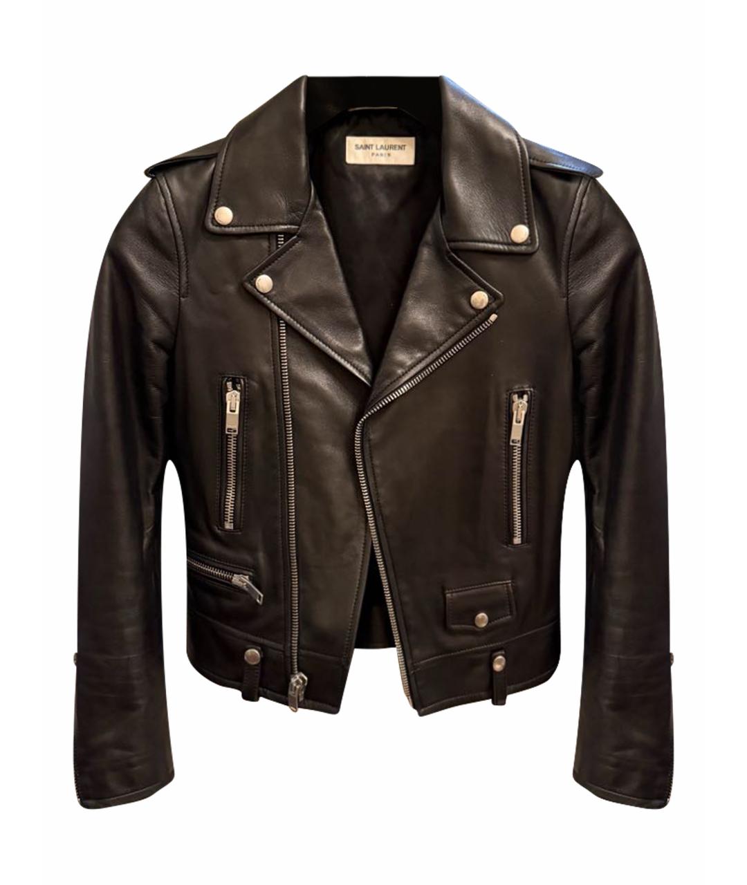 SAINT LAURENT Черная кожаная куртка, фото 1