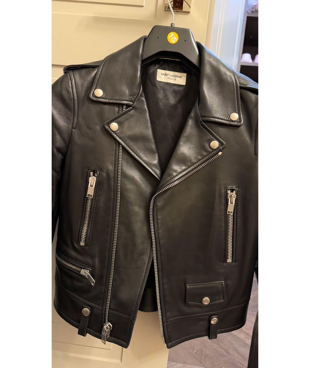 SAINT LAURENT Черная кожаная куртка, фото 4