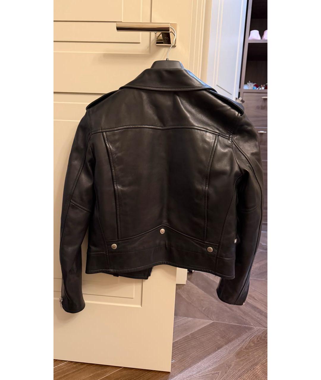SAINT LAURENT Черная кожаная куртка, фото 2