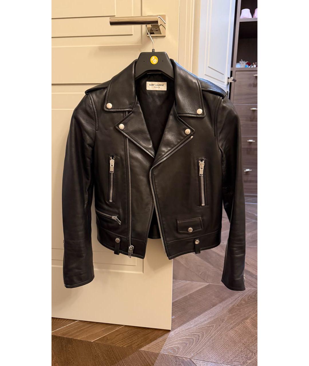 SAINT LAURENT Черная кожаная куртка, фото 8