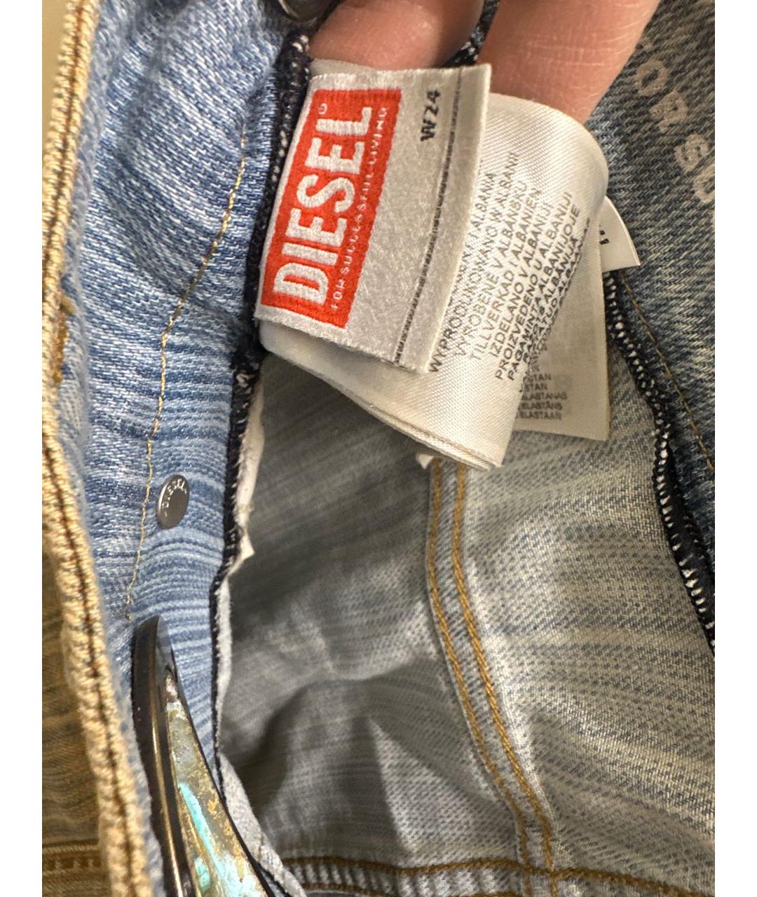 DIESEL Горчичная хлопковая юбка мини, фото 4