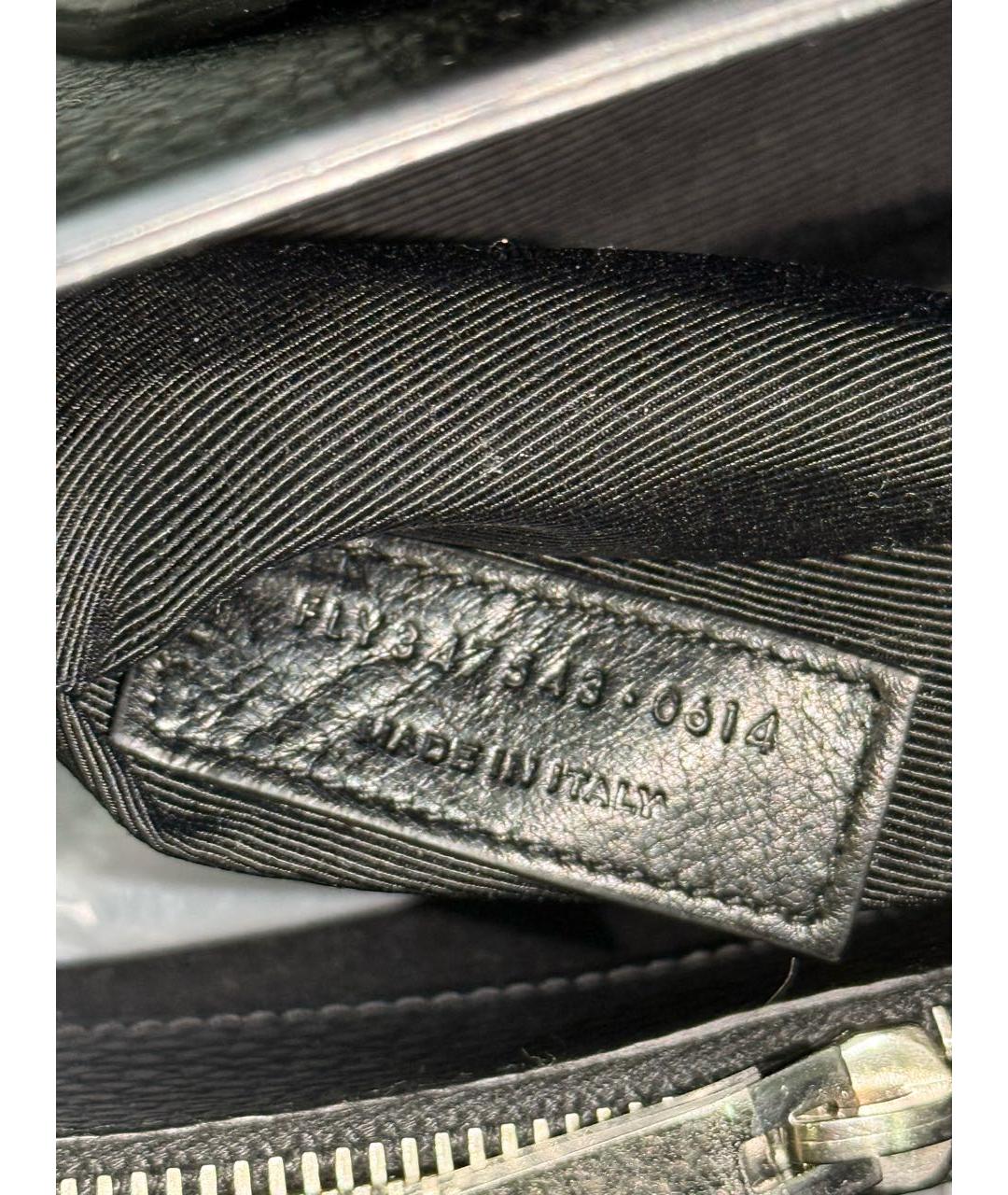SAINT LAURENT Черная кожаная сумка тоут, фото 8