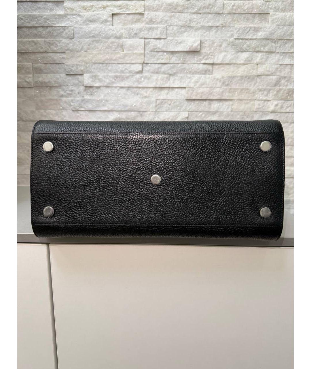 SAINT LAURENT Черная кожаная сумка тоут, фото 4