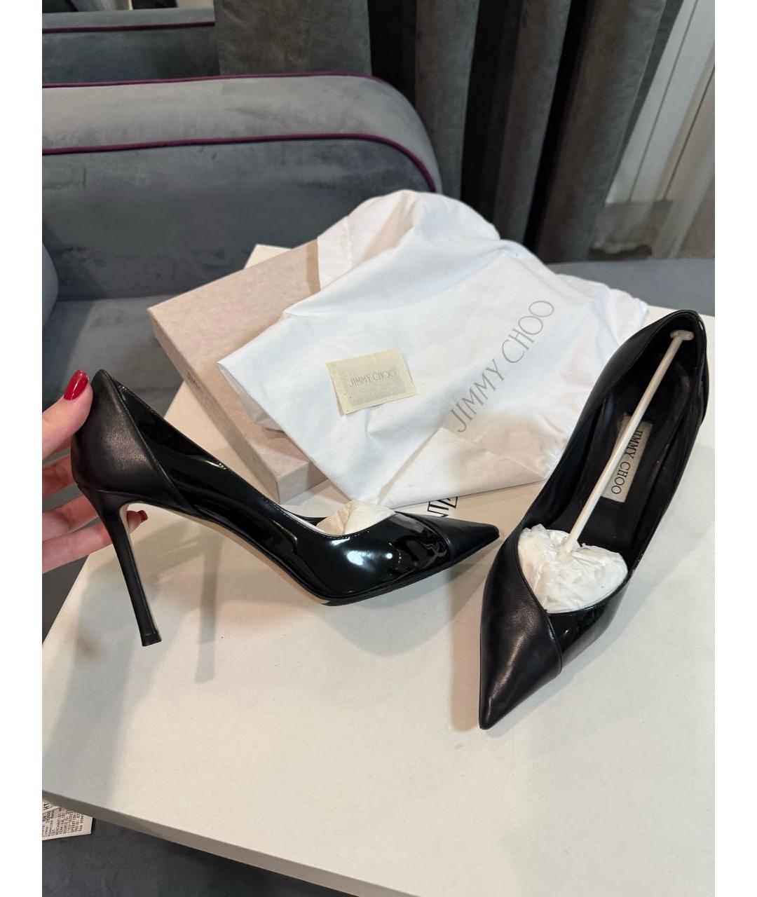 JIMMY CHOO Черные кожаные туфли, фото 4