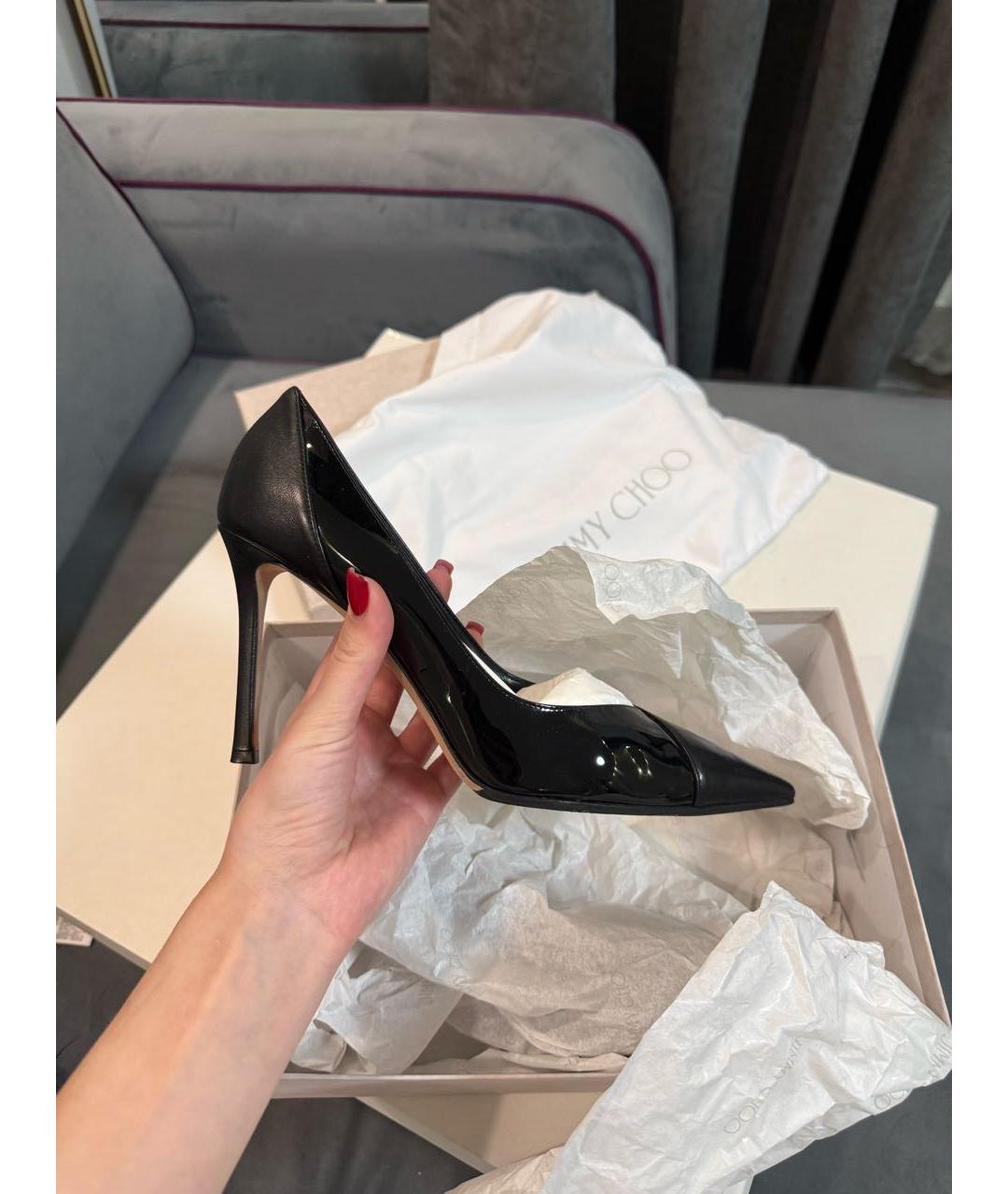 JIMMY CHOO Черные кожаные туфли, фото 9