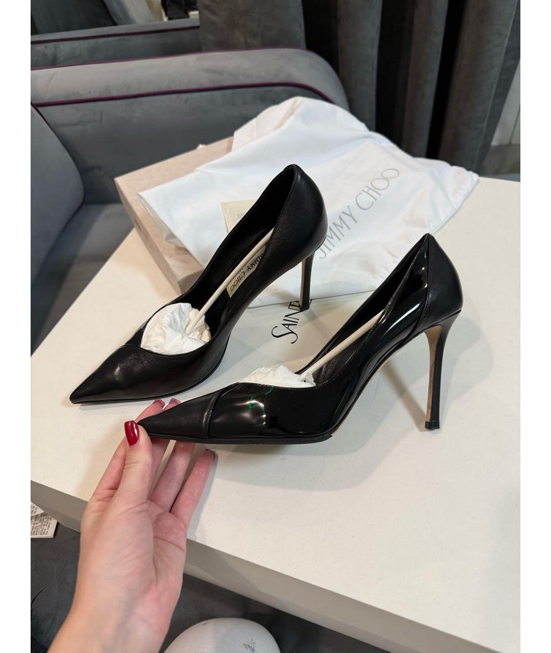 JIMMY CHOO Черные кожаные туфли, фото 2