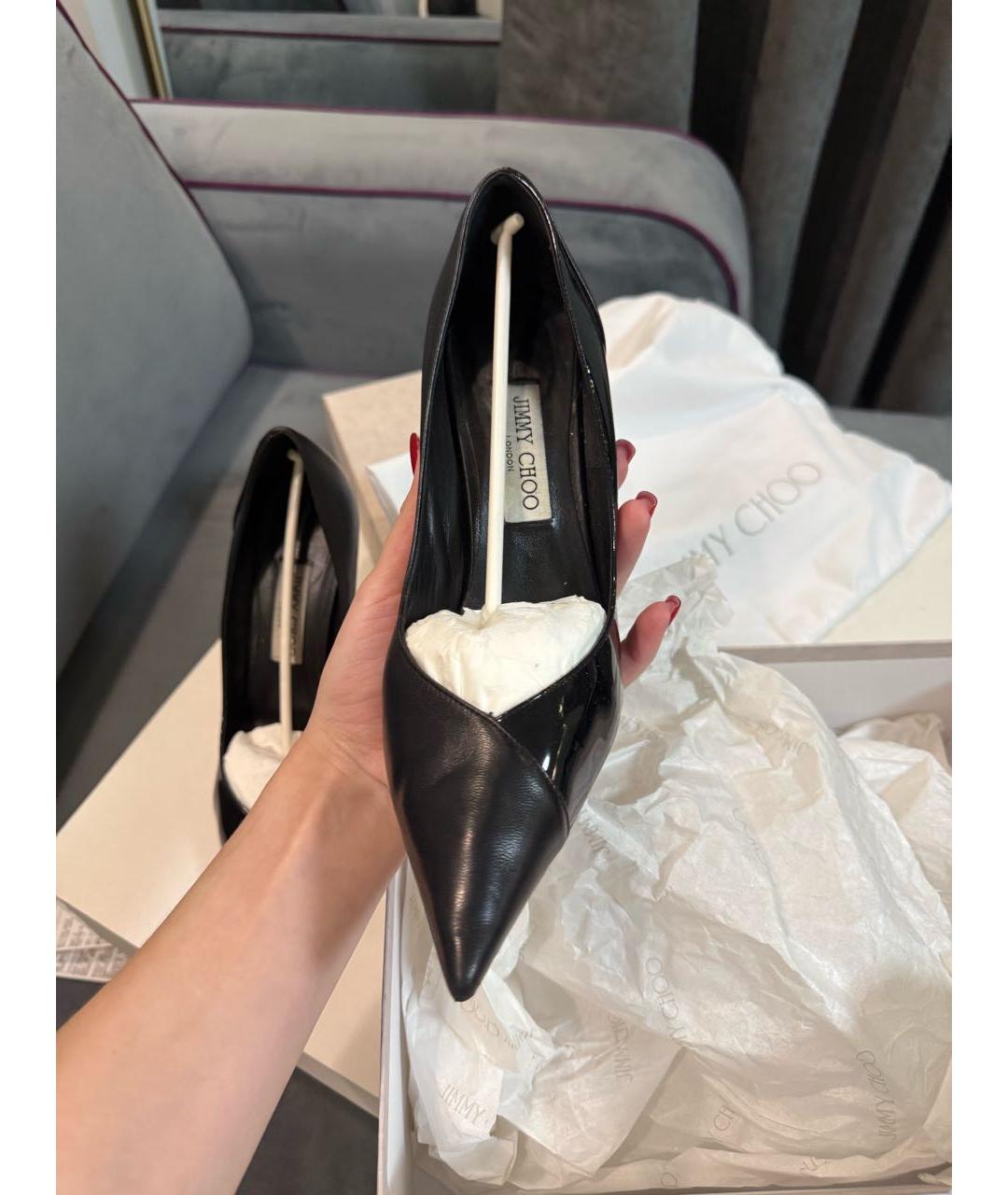 JIMMY CHOO Черные кожаные туфли, фото 3