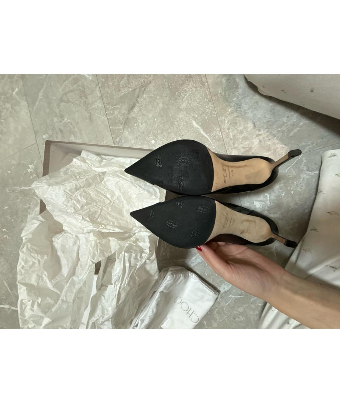 JIMMY CHOO Черные кожаные туфли, фото 6