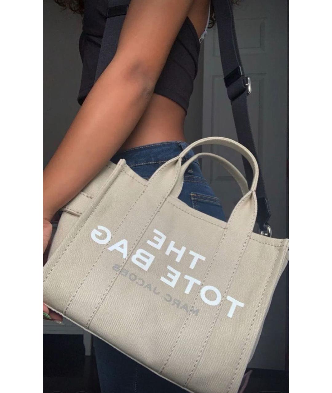 MARC JACOBS Бежевая тканевая сумка тоут, фото 4