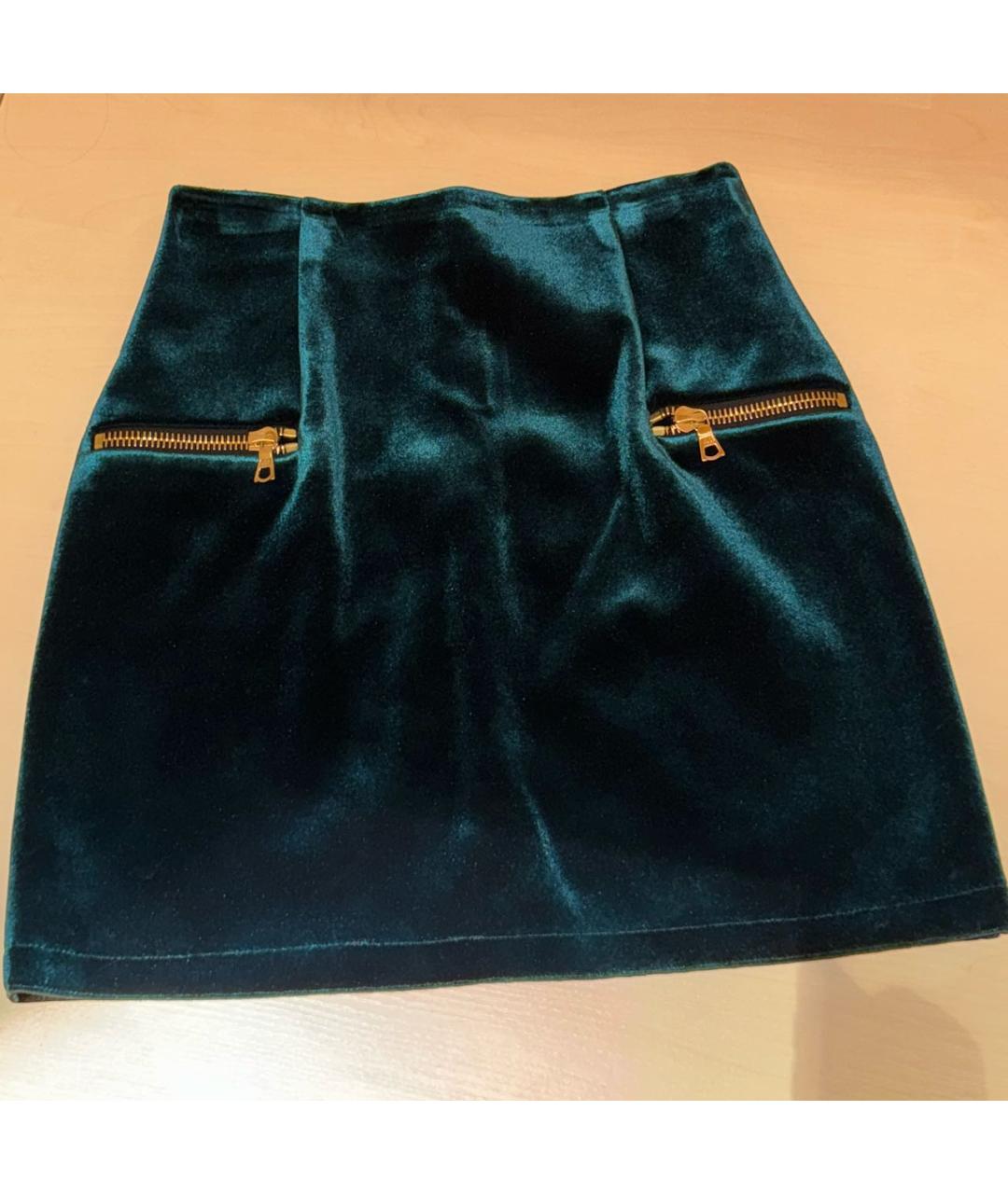 SANDRO Зеленая бархатная юбка мини, фото 5