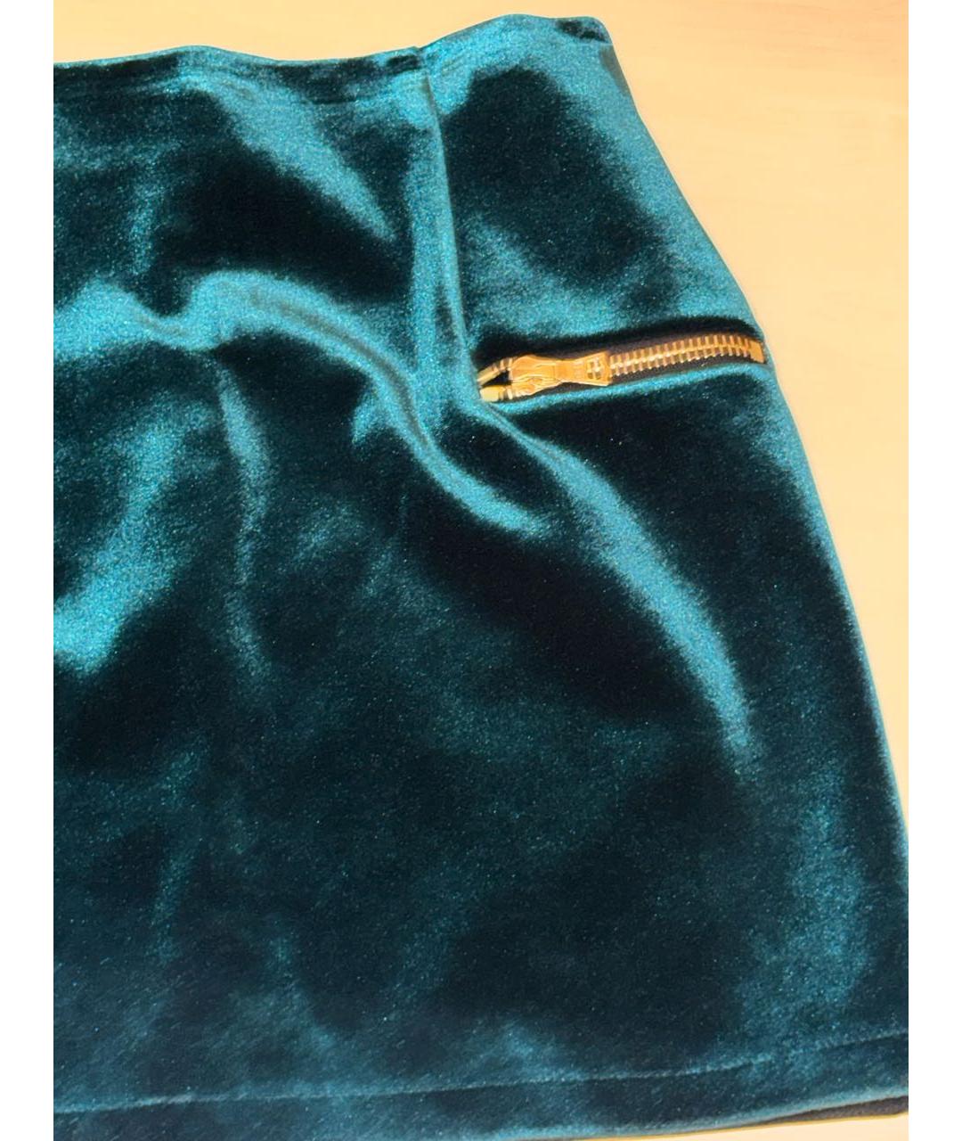 SANDRO Зеленая бархатная юбка мини, фото 3