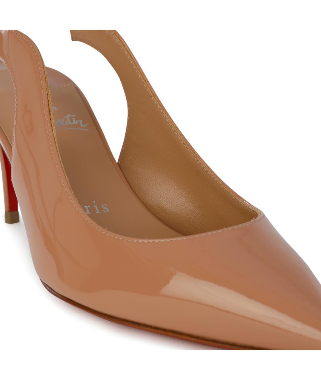 CHRISTIAN LOUBOUTIN Коричневые кожаные туфли, фото 4