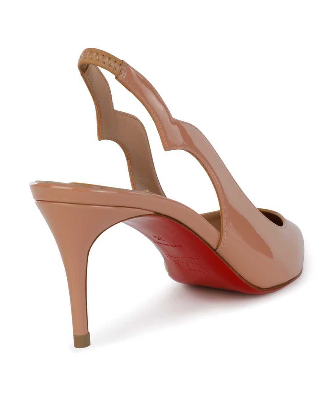 CHRISTIAN LOUBOUTIN Коричневые кожаные туфли, фото 3