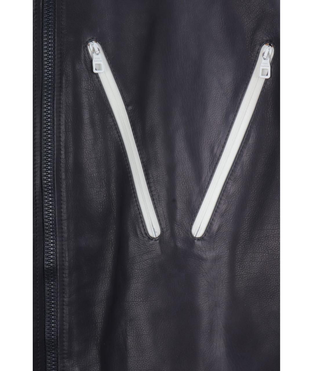 LOUIS VUITTON Темно-синяя кожаная куртка, фото 4