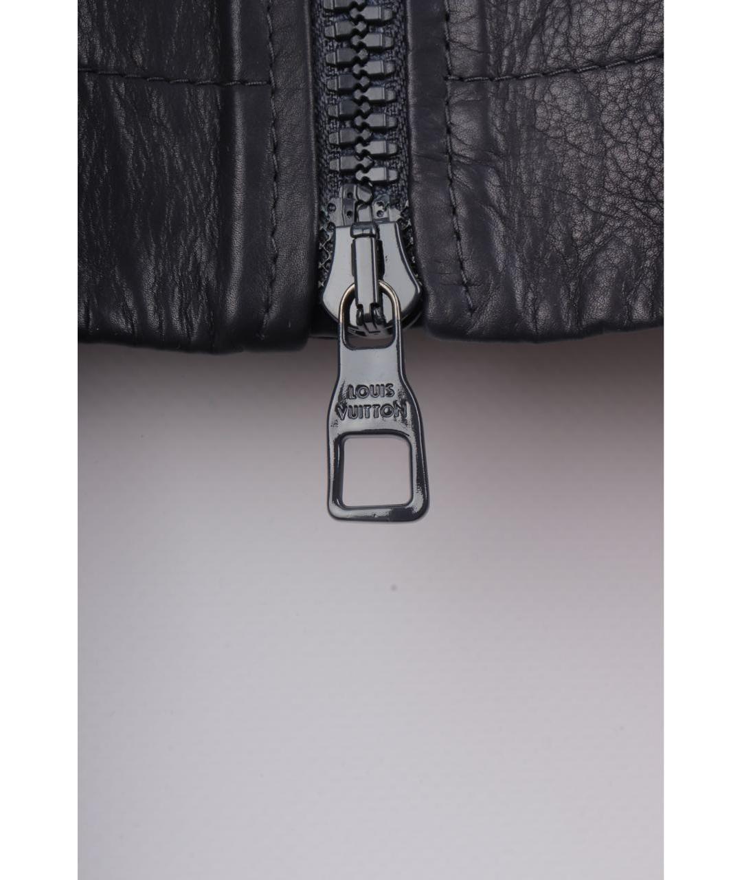 LOUIS VUITTON Темно-синяя кожаная куртка, фото 6