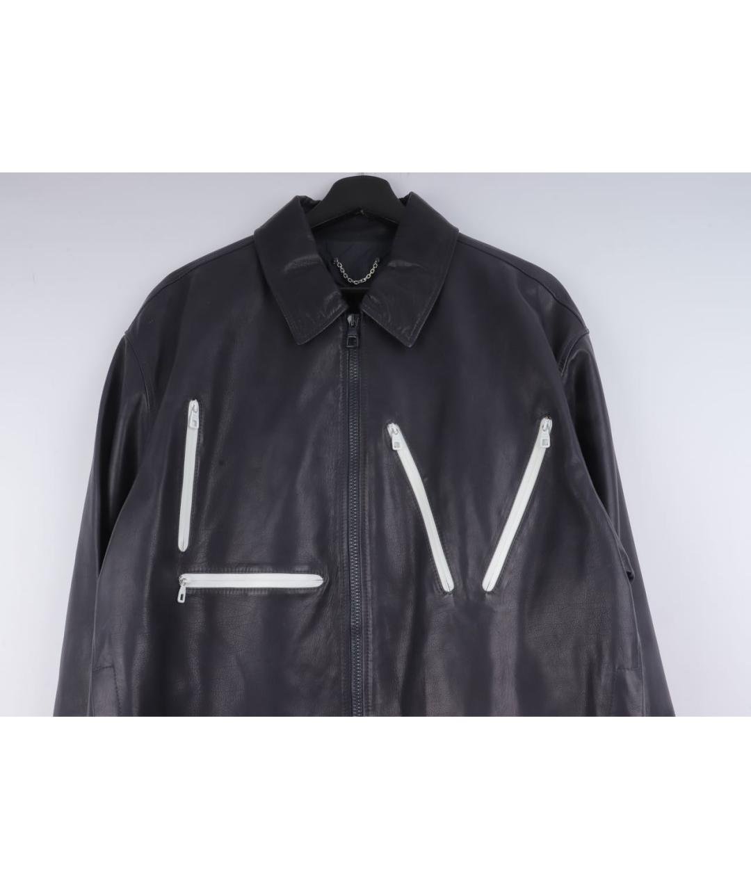 LOUIS VUITTON Темно-синяя кожаная куртка, фото 3