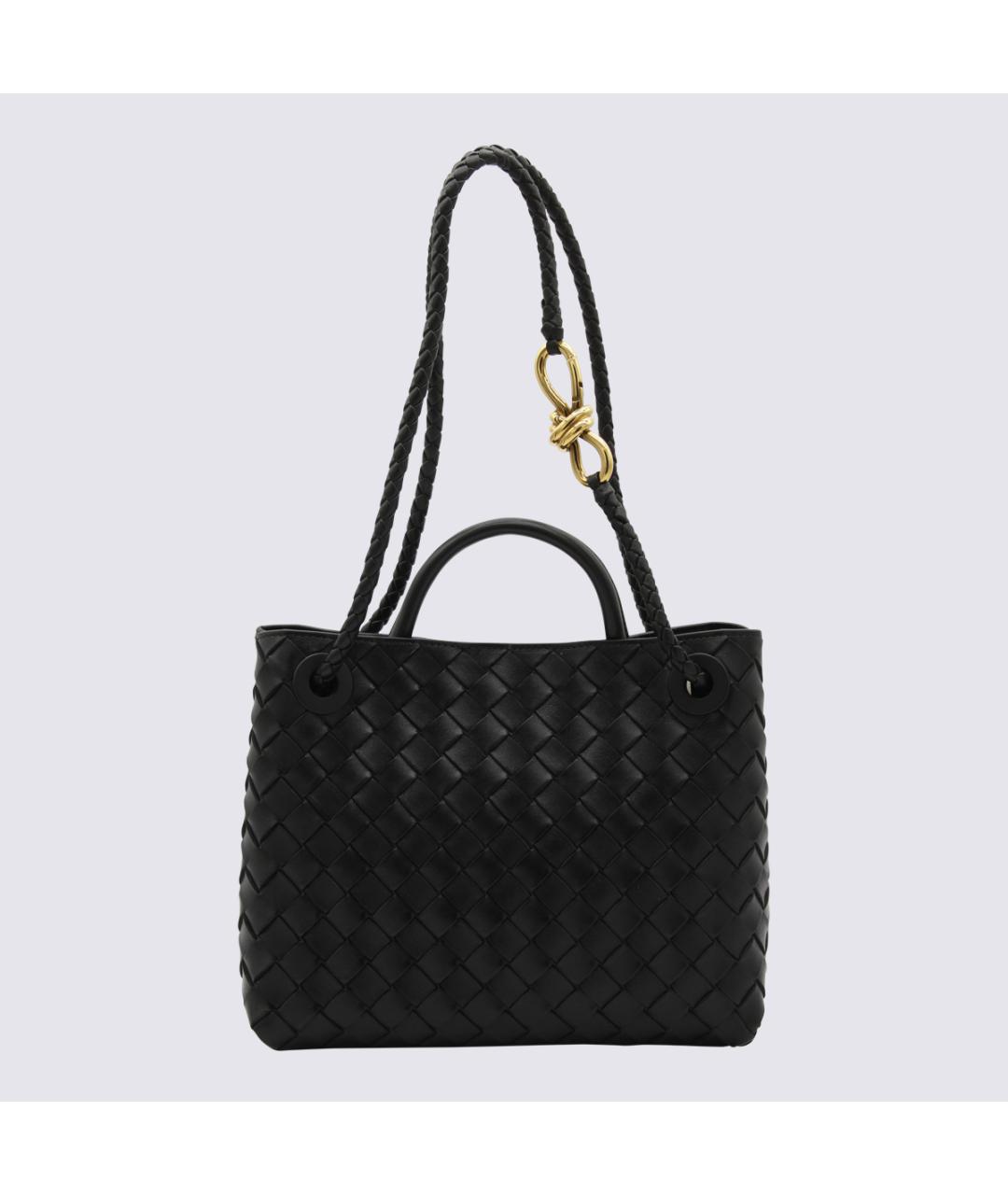 BOTTEGA VENETA Черная кожаная сумка тоут, фото 3