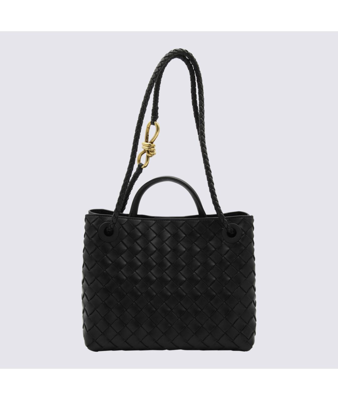 BOTTEGA VENETA Черная кожаная сумка тоут, фото 2