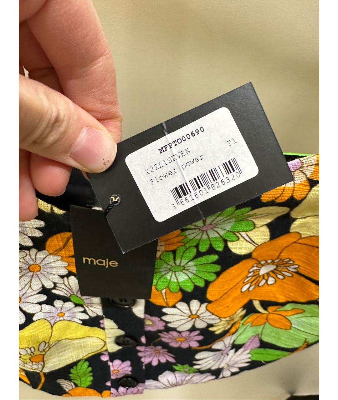 MAJE Мульти льняная майка, фото 4