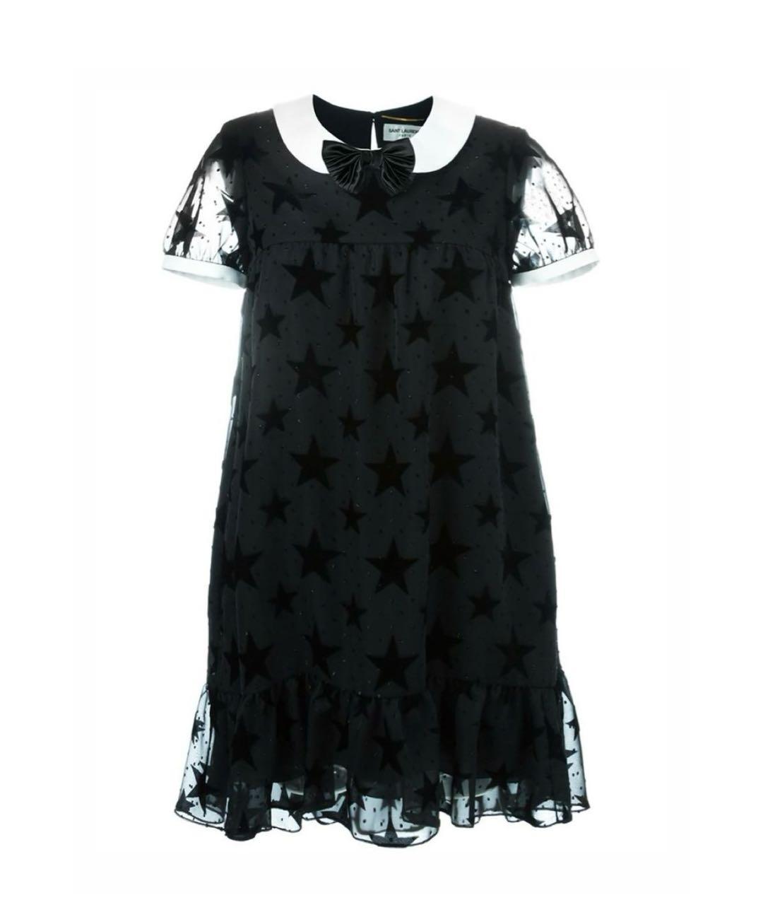 SAINT LAURENT Черное полиэстеровое коктейльное платье, фото 1