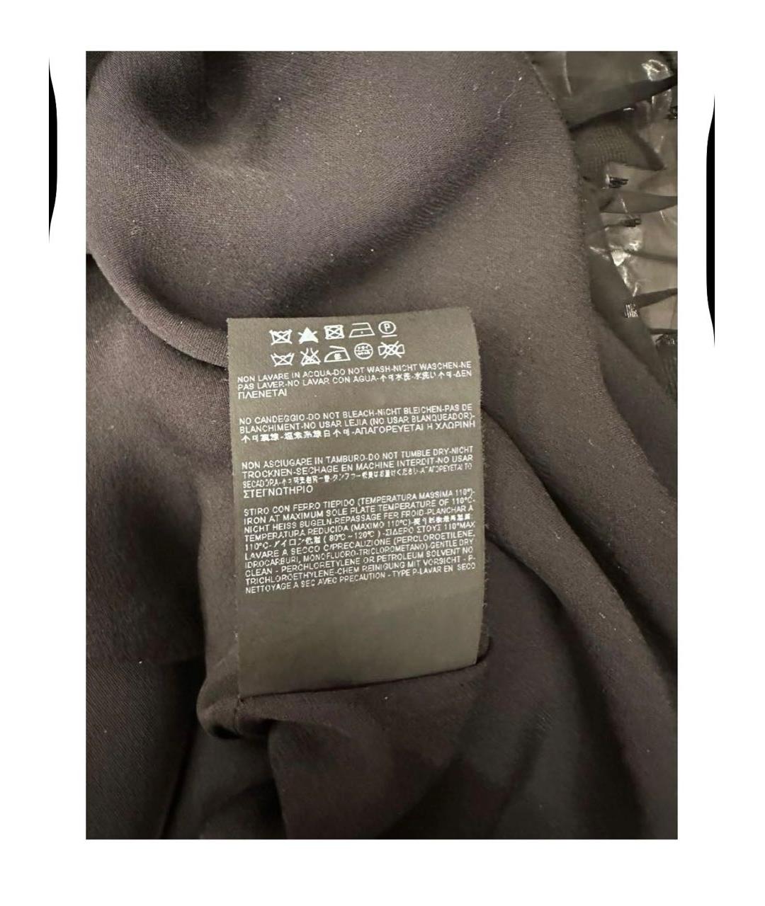 SAINT LAURENT Черное полиэстеровое коктейльное платье, фото 8