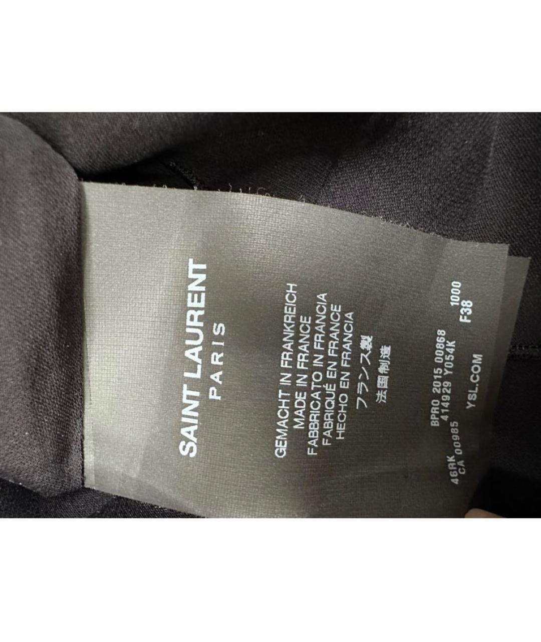 SAINT LAURENT Черное полиэстеровое коктейльное платье, фото 6