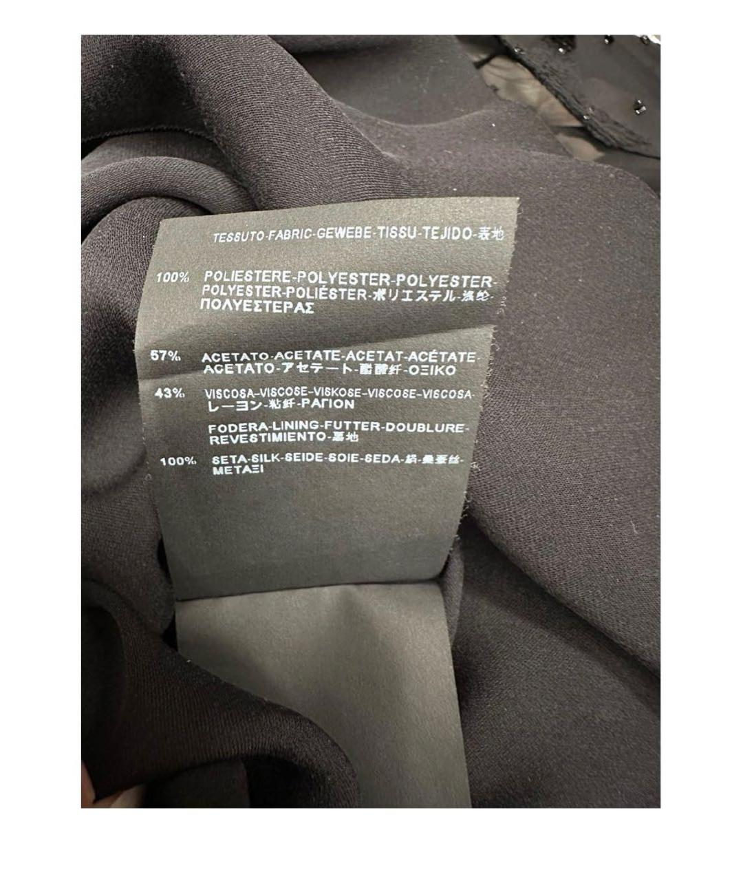 SAINT LAURENT Черное полиэстеровое коктейльное платье, фото 7