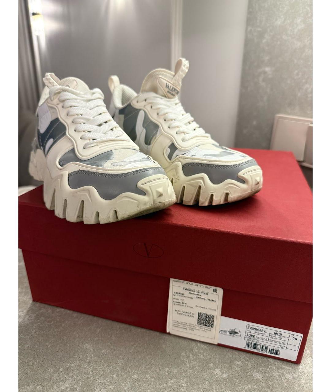 VALENTINO Белые кожаные кроссовки, фото 8