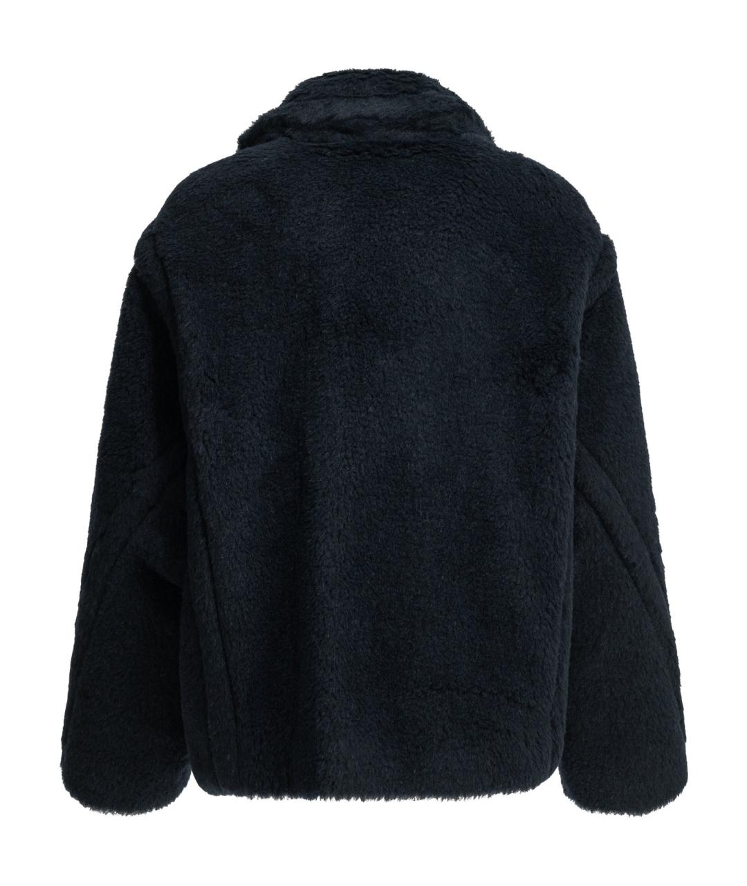 MAX MARA Темно-синяя шерстяная шуба, фото 2