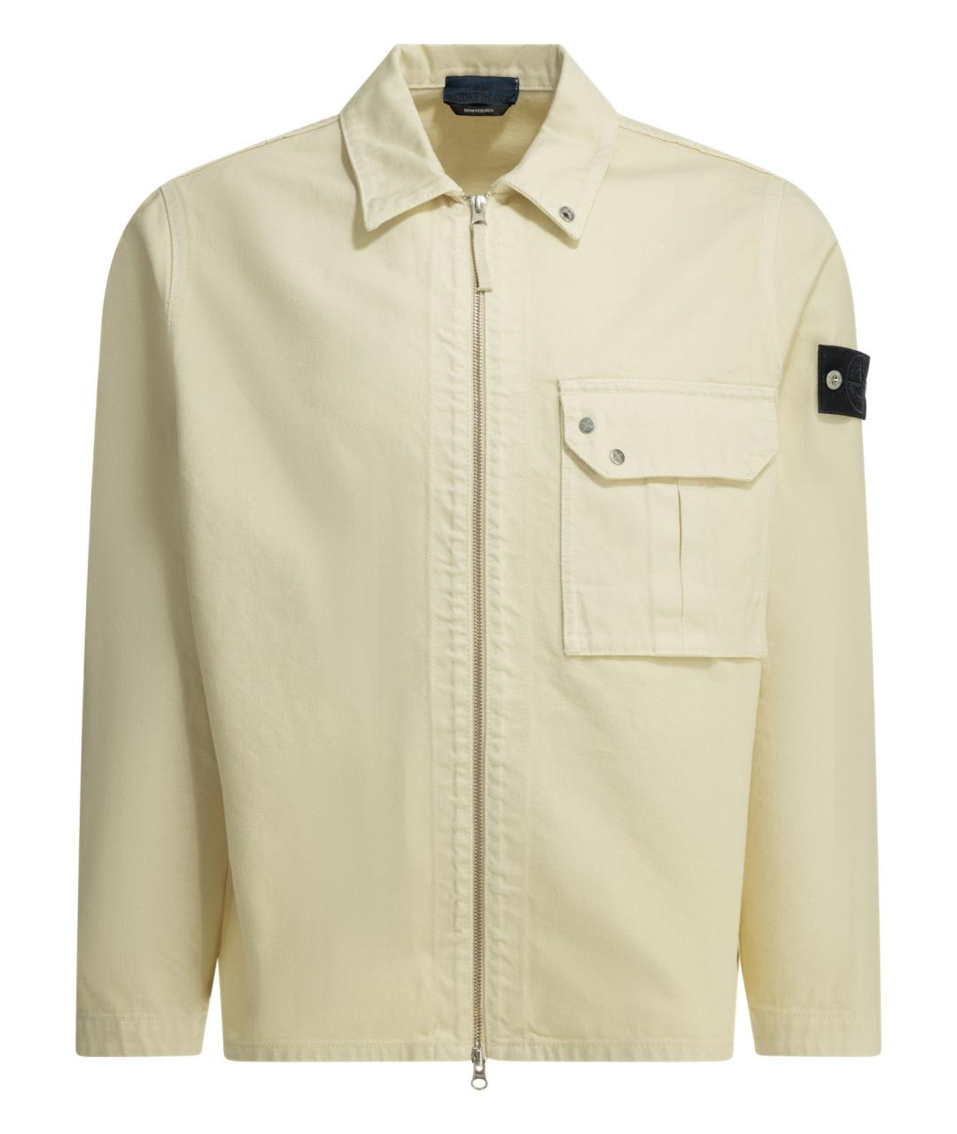 STONE ISLAND Белая хлопковая куртка, фото 1