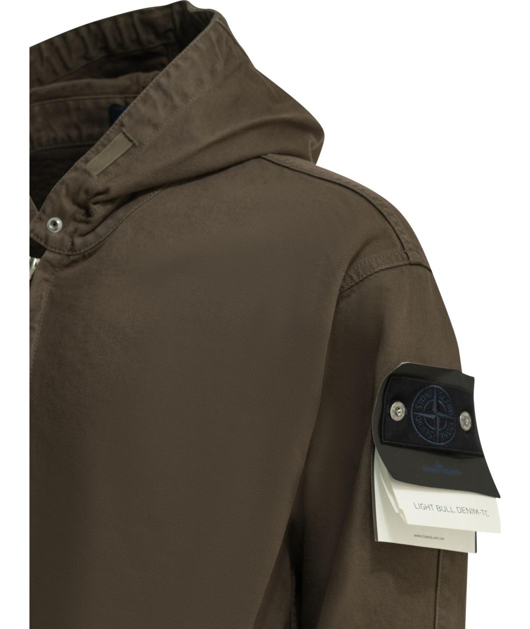 STONE ISLAND Коричневая хлопковая куртка, фото 3