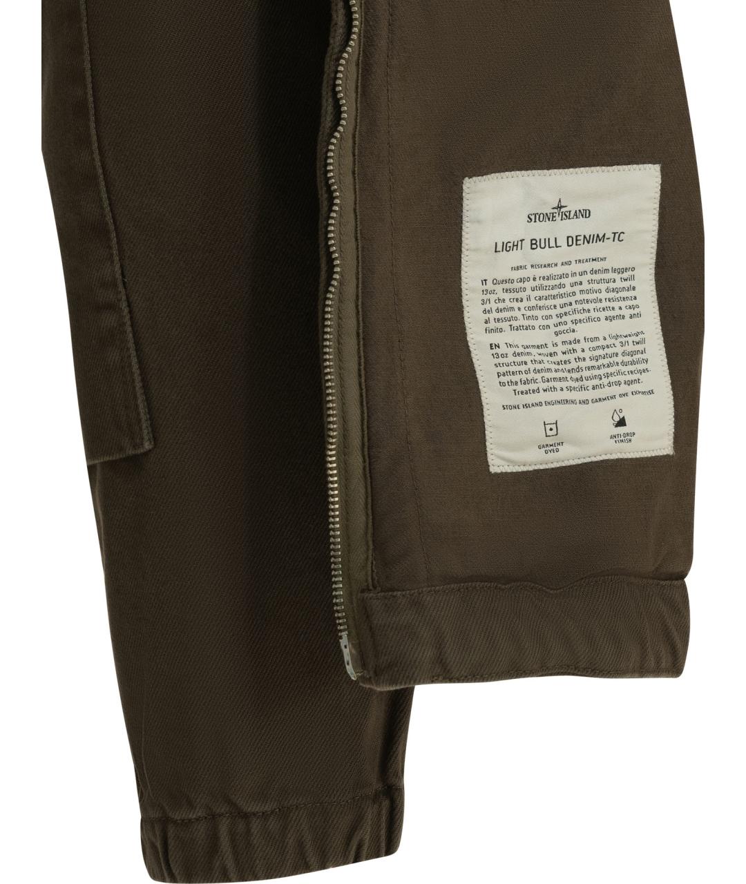 STONE ISLAND Коричневая хлопковая куртка, фото 4