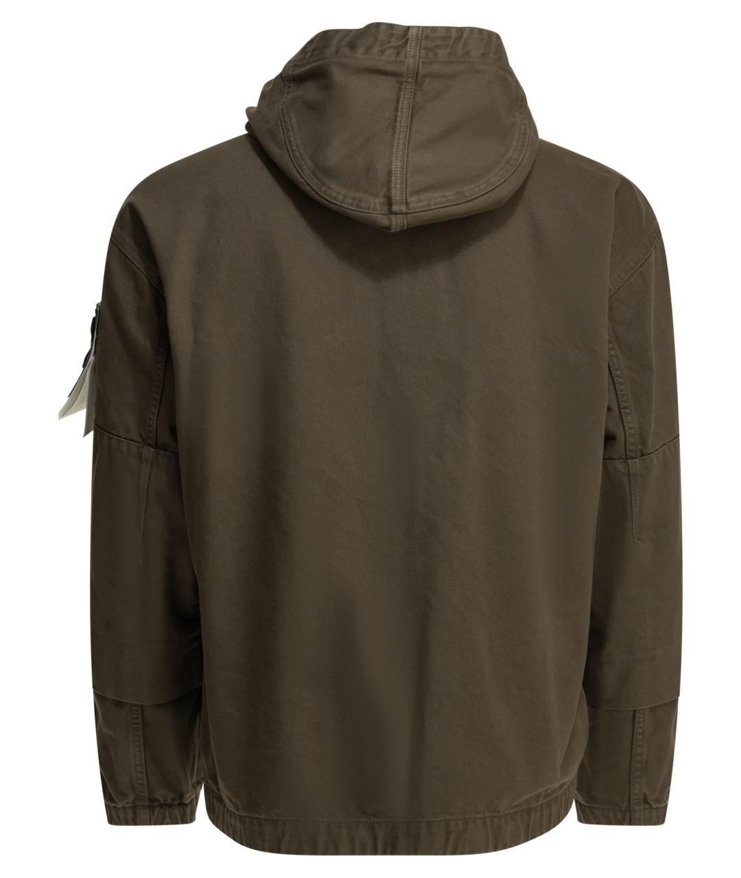 STONE ISLAND Коричневая хлопковая куртка, фото 2