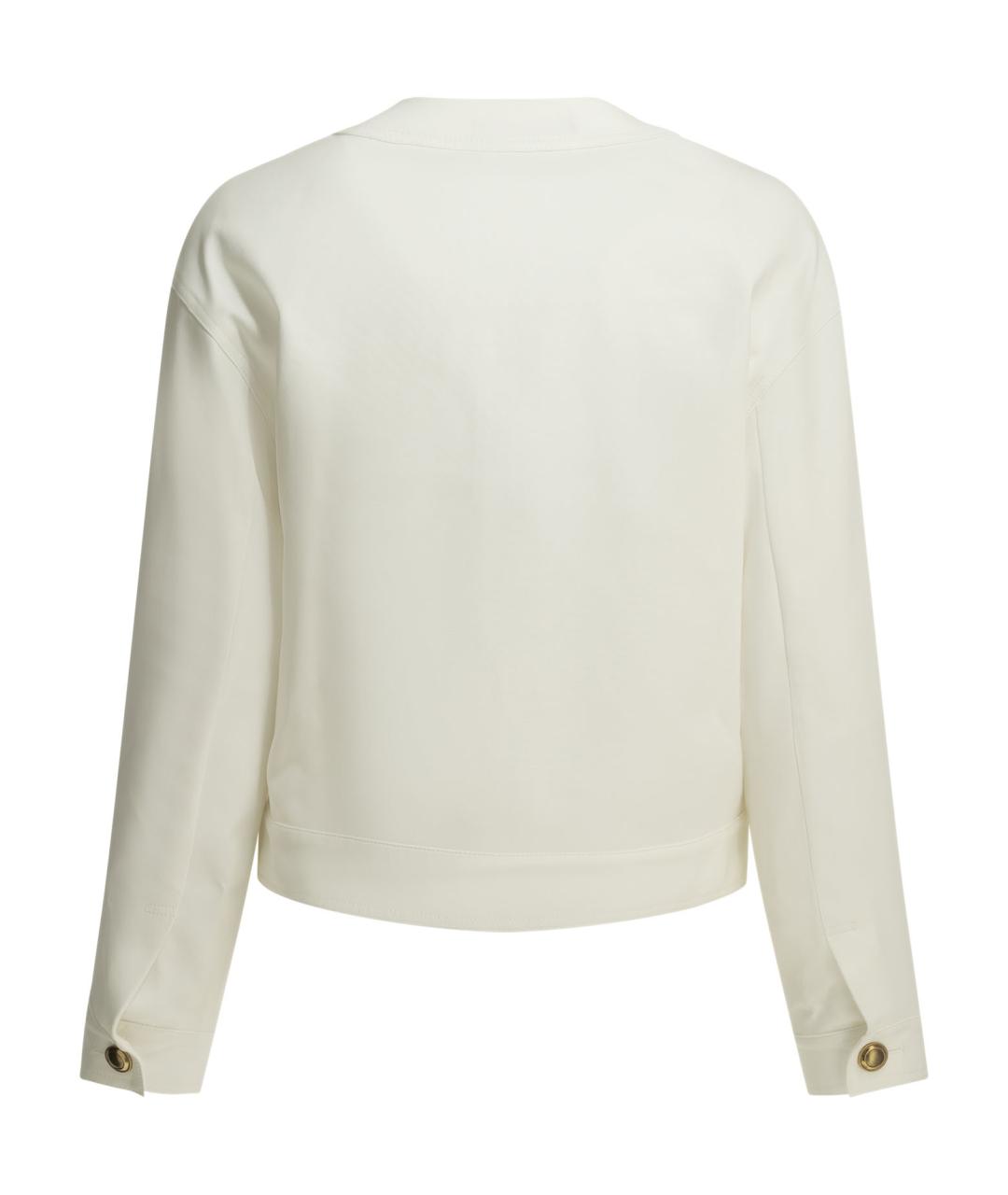 MAX MARA STUDIO Белая хлопковая куртка, фото 2