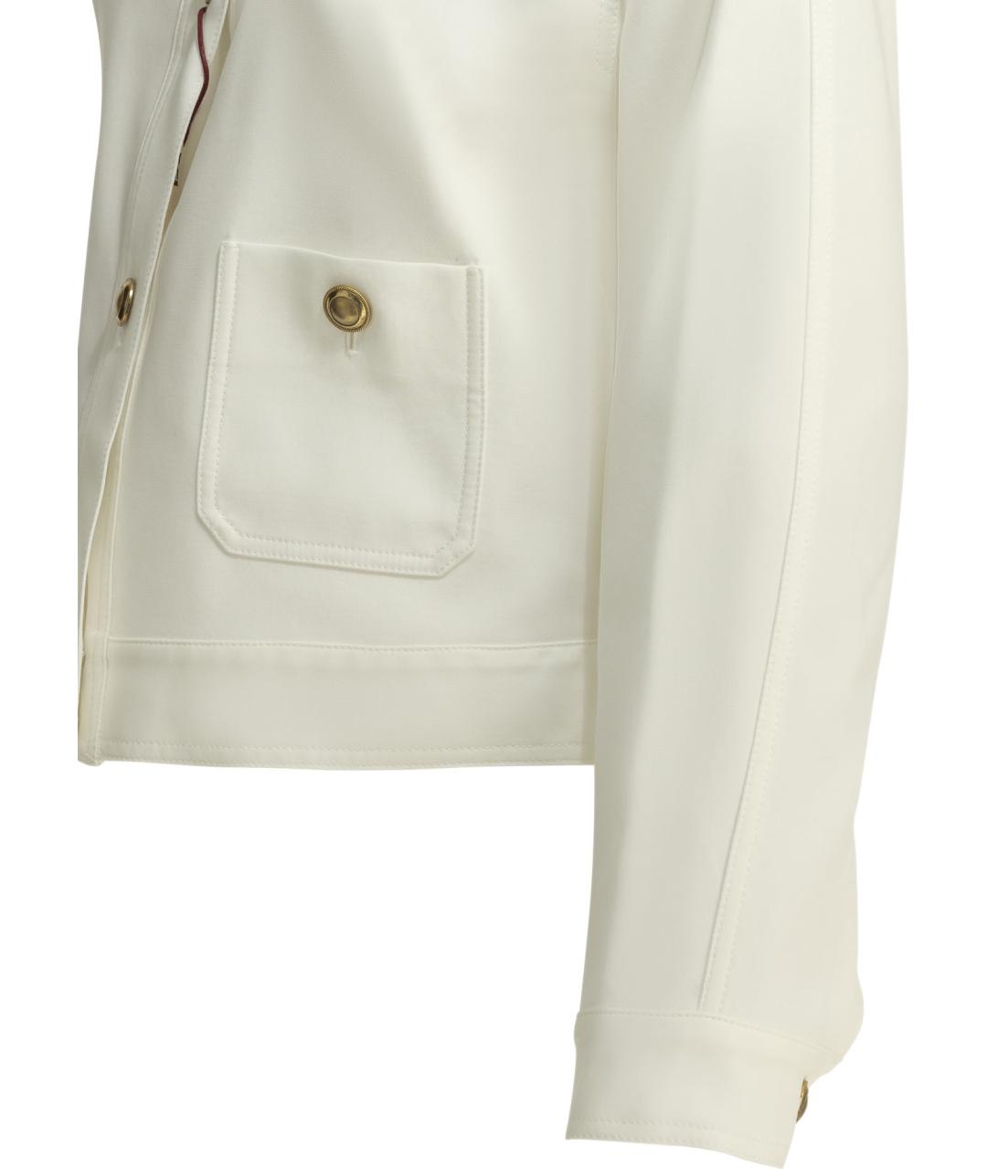 MAX MARA STUDIO Белая хлопковая куртка, фото 4