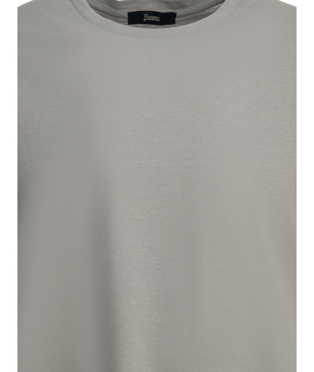 HERNO Серая хлопковая футболка, фото 3