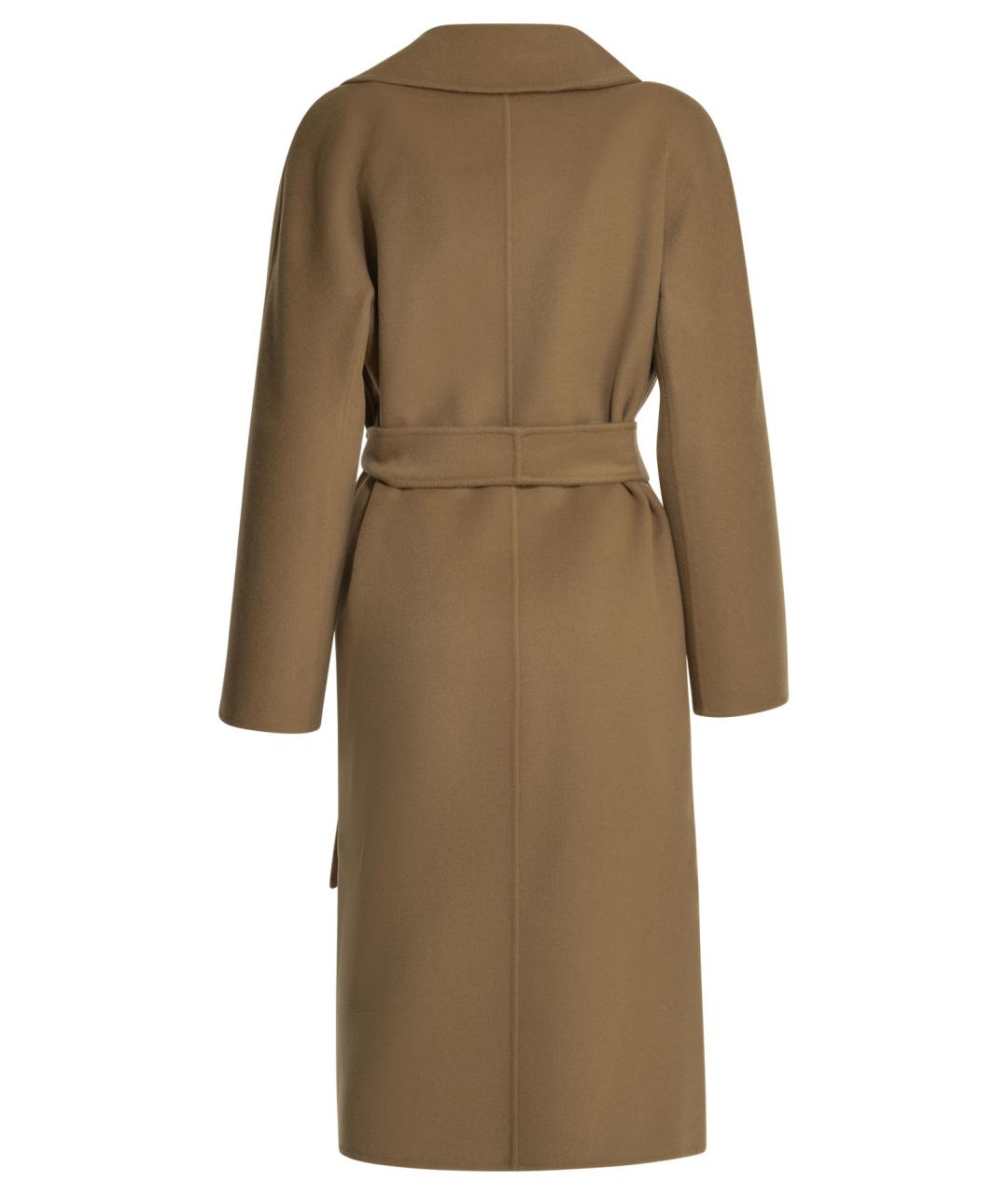 MAX MARA STUDIO Коричневое шерстяное пальто, фото 2