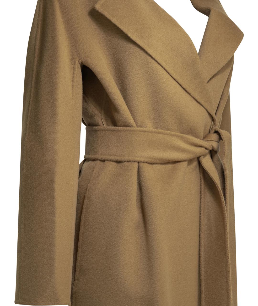 MAX MARA STUDIO Коричневое шерстяное пальто, фото 4