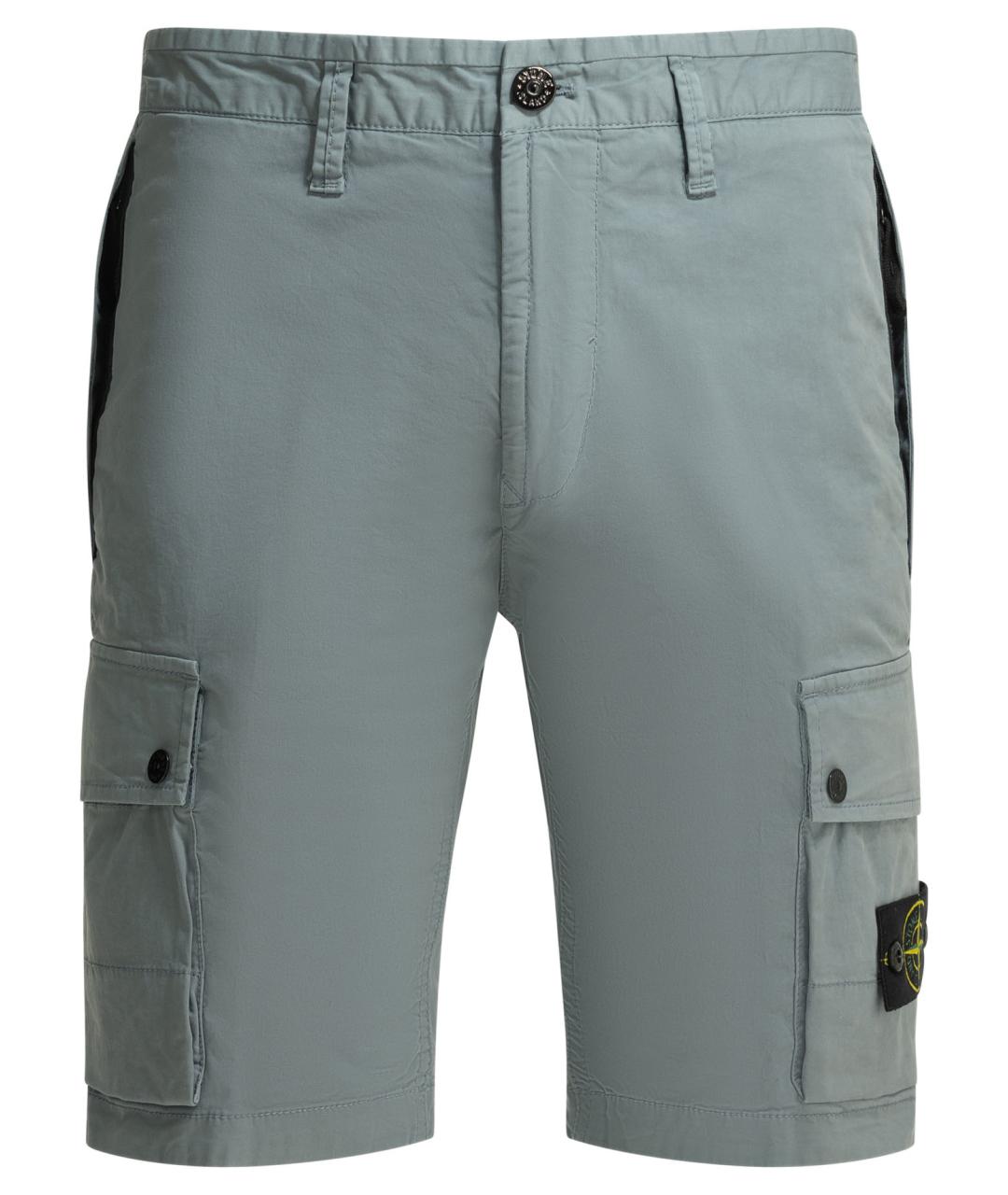 STONE ISLAND Голубые хлопковые шорты, фото 1