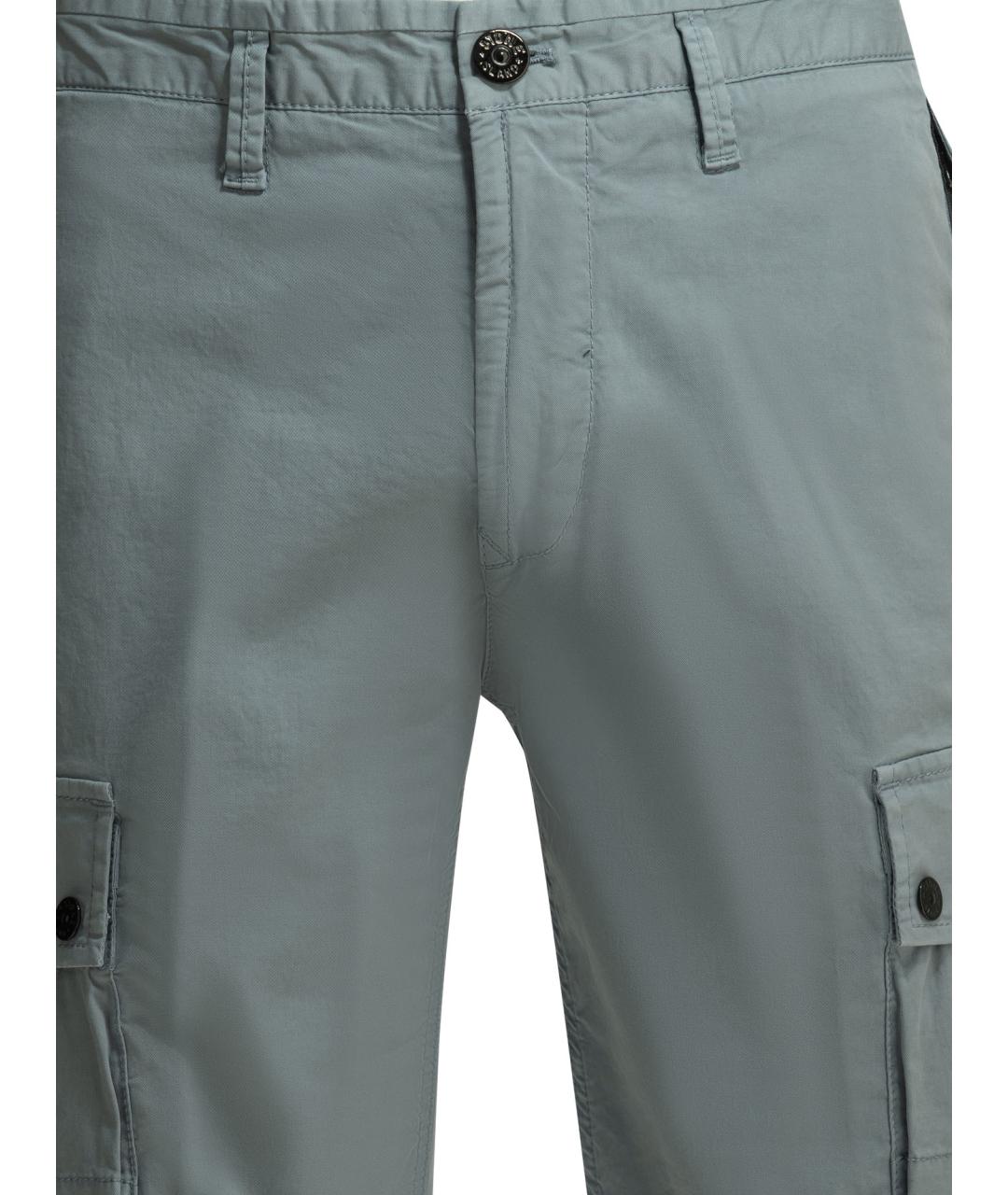 STONE ISLAND Голубые хлопковые шорты, фото 3