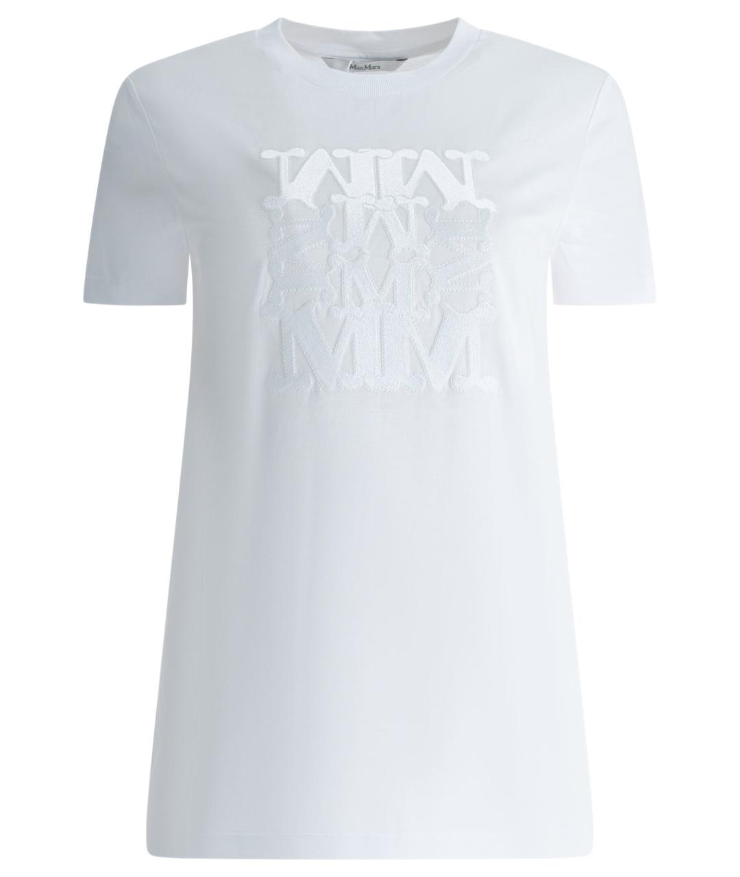 MAX MARA Белая хлопковая футболка, фото 1