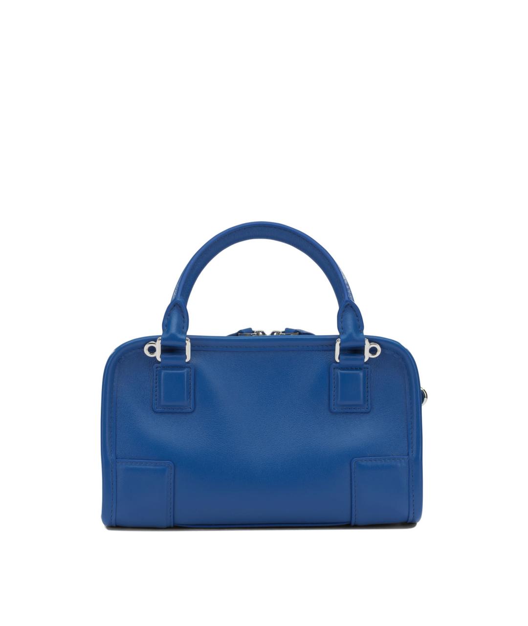 LOEWE Голубая кожаная сумка с короткими ручками, фото 3