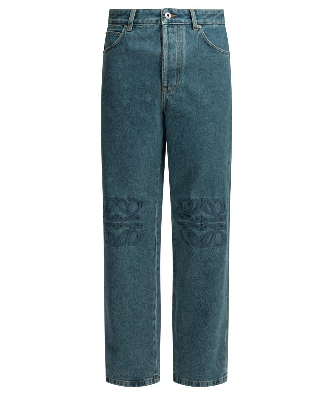LOEWE Синие хлопковые прямые джинсы, фото 1