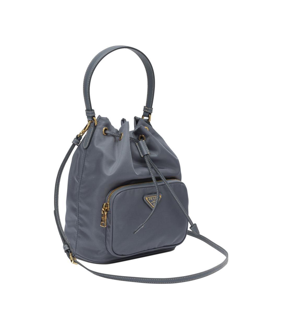 PRADA Голубая синтетическая сумка с короткими ручками, фото 2