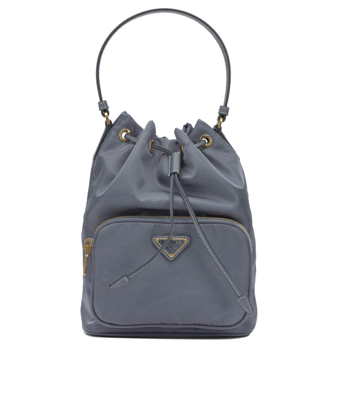 PRADA Голубая синтетическая сумка с короткими ручками, фото 1