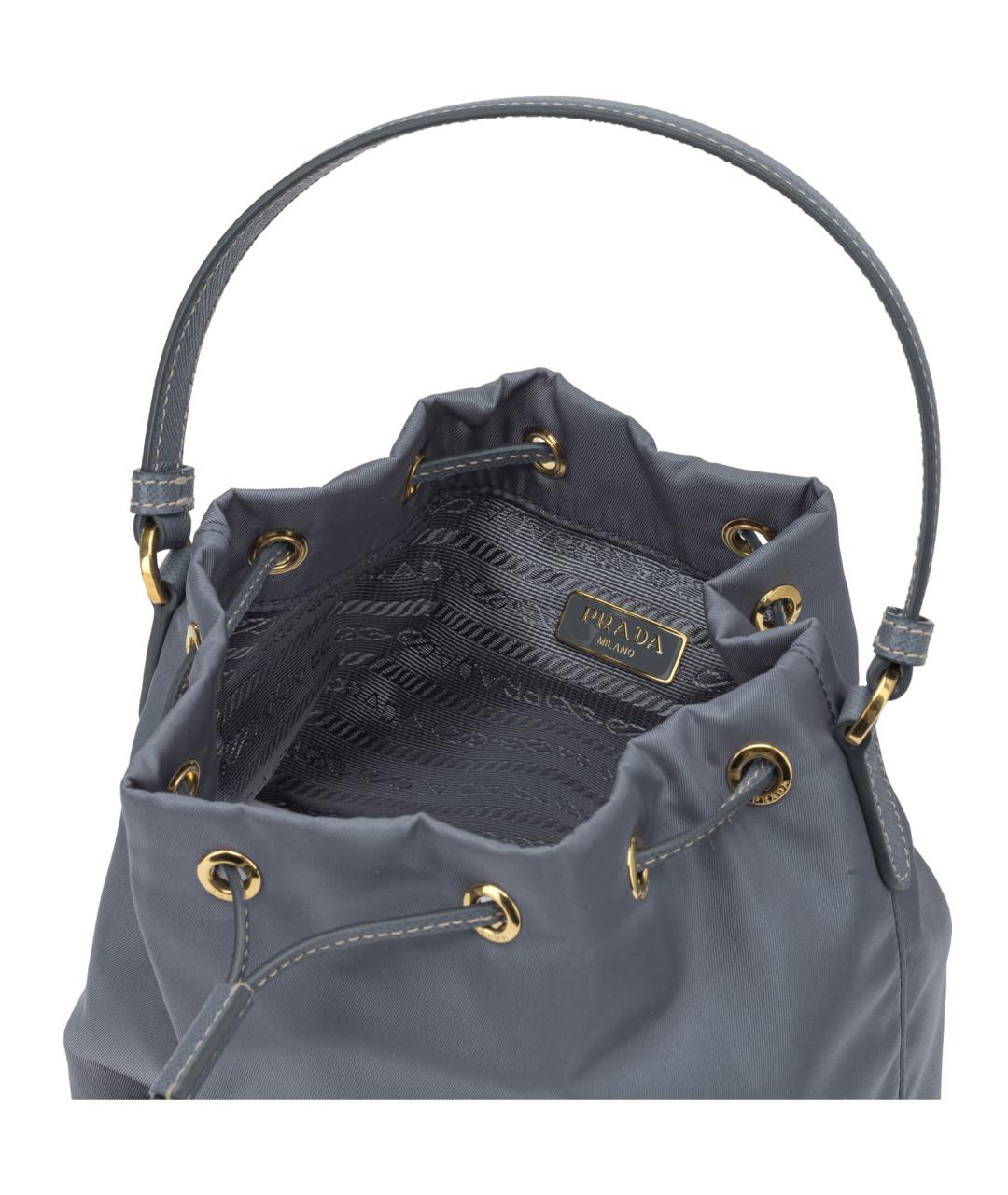 PRADA Голубая синтетическая сумка с короткими ручками, фото 5