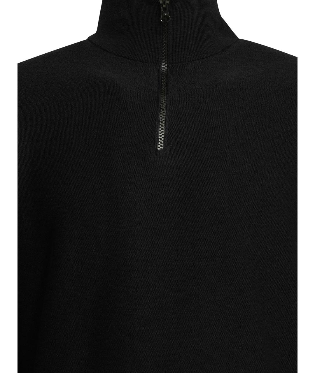 STONE ISLAND Черный хлопковый джемпер / свитер, фото 3